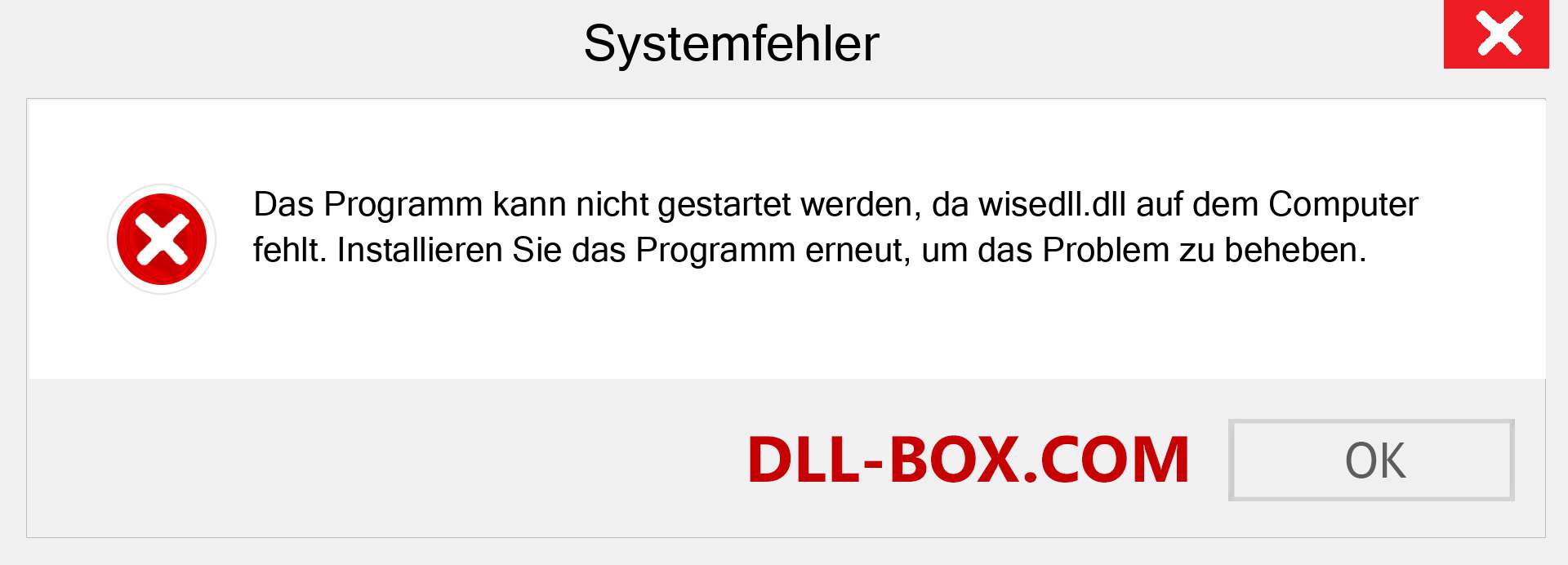 wisedll.dll-Datei fehlt?. Download für Windows 7, 8, 10 - Fix wisedll dll Missing Error unter Windows, Fotos, Bildern